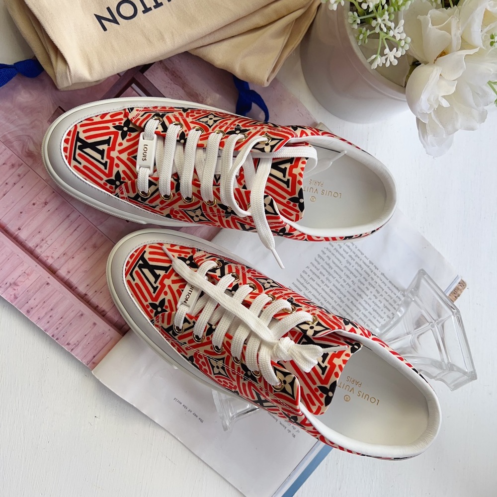 Louis Vuitton Nylon Monogram Crafty Open Back Sneaker size38.5 NEW